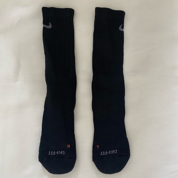 Orange L/R Nike crew socks black large OG Dri-Fit - Picture 5 of 5
